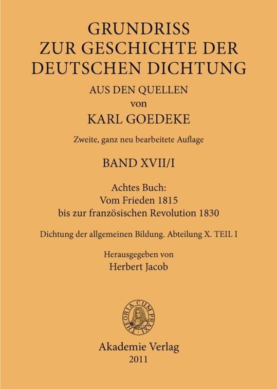 Achtes Buch: Vom Frieden 1815 bis zur französischen Revolution 1830