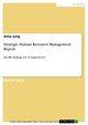 Strategic Human Resource Management Report