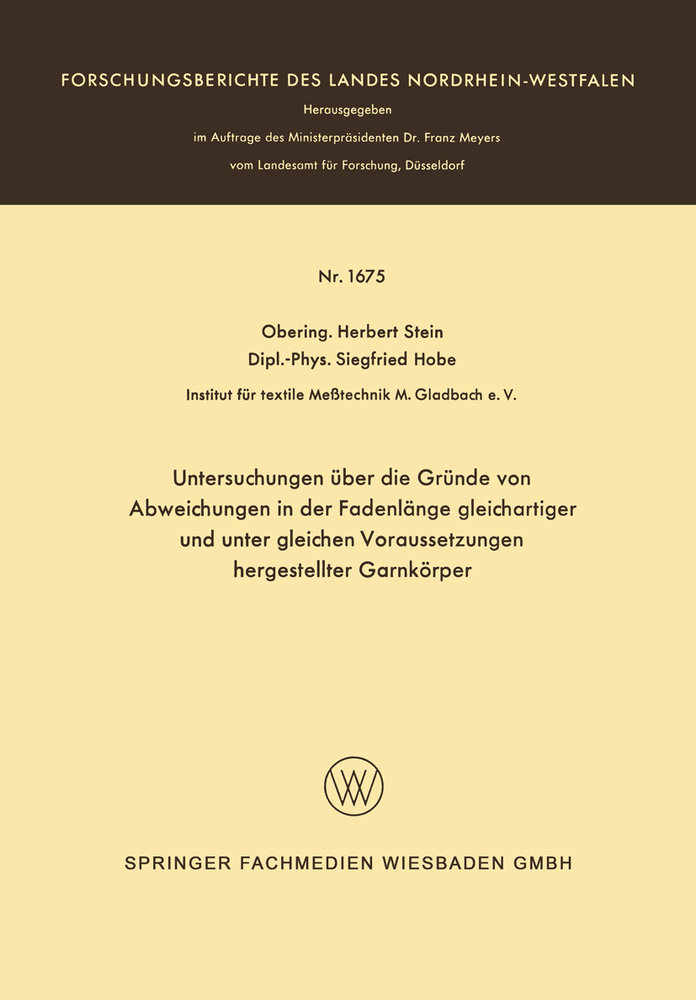 Untersuchungen über die Gründe von Abweichungen in der Fadenlänge gleichartiger und unter gleichen Voraussetzungen hergestellter Garnkörper