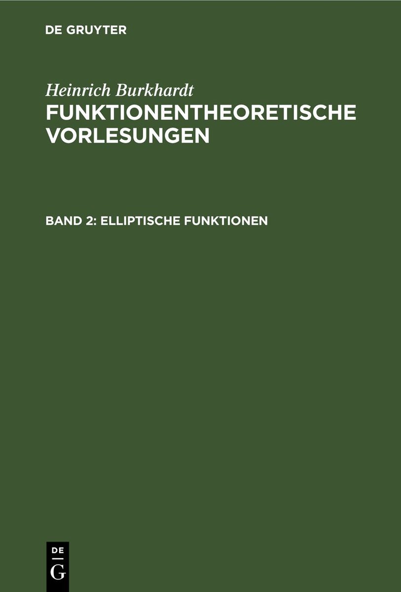 Elliptische Funktionen