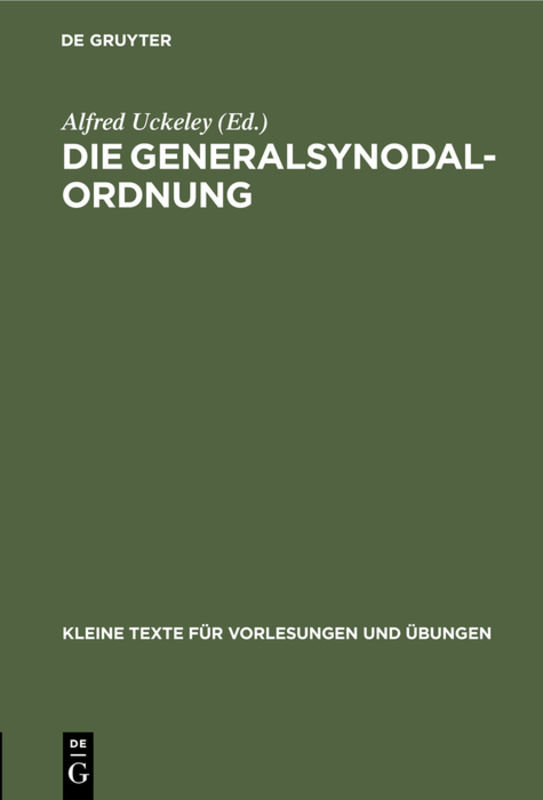 Die Generalsynodal-Ordnung