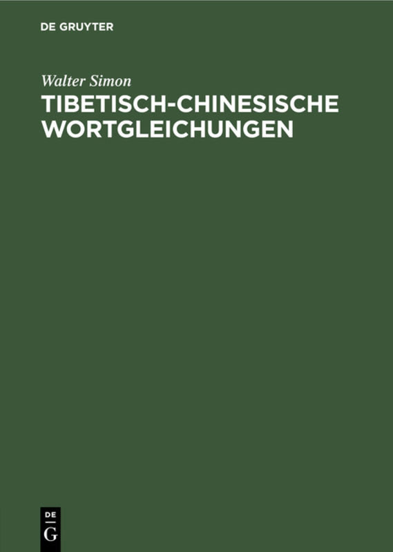 Tibetisch-chinesische Wortgleichungen