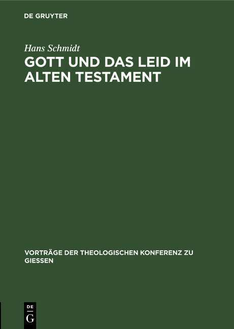 Gott und das Leid im Alten Testament