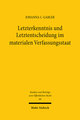 Letzterkenntnis und Letztentscheidung im materialen Verfassungsstaat