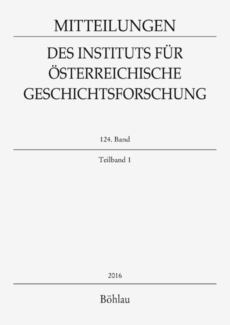 Mitteilungen des Instituts für Österreichische Geschichtsforschung Bd.124/1