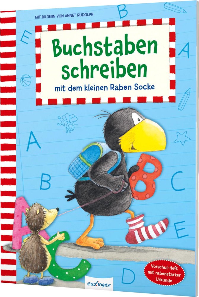 Buchstaben schreiben mit dem kleinen Raben Socke