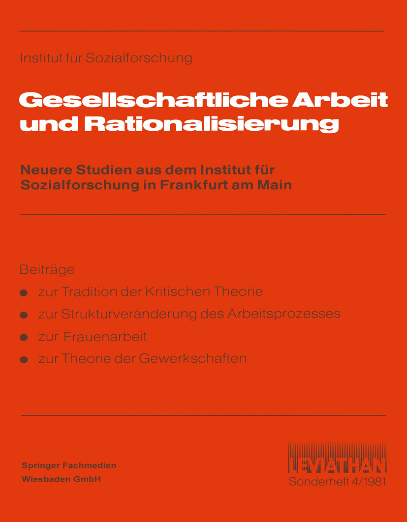 Gesellschaftliche Arbeit und Rationalisierung