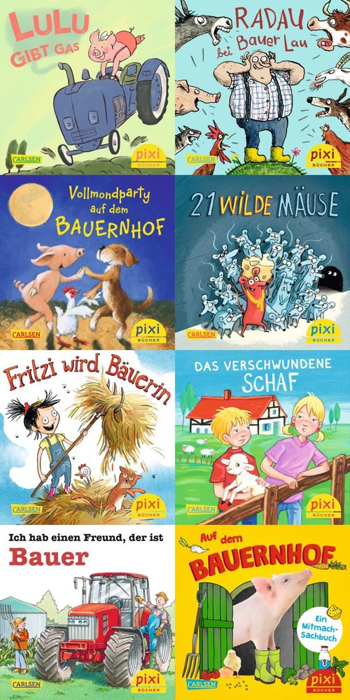 Pixi-Bundle 8er Serie 253: Pixis Abenteuer auf dem Bauernhof (8x1 Exemplar)