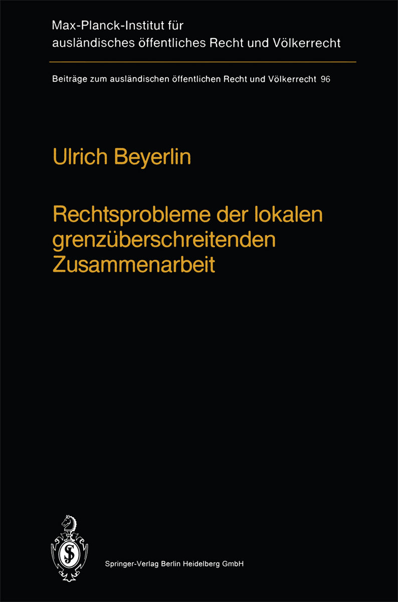 Rechtsprobleme der lokalen grenzüberschreitenden Zusammenarbeit