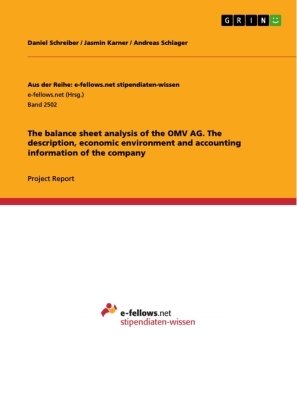 The balance sheet analysis of the OMV AG. The description, economic environment and accounting information of the company