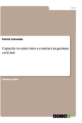 Capacity to enter into a contract in german civil law