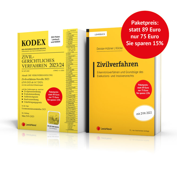 PAKET ZGV - Lehrbuch Zivilverfahren & Kodex ZGV