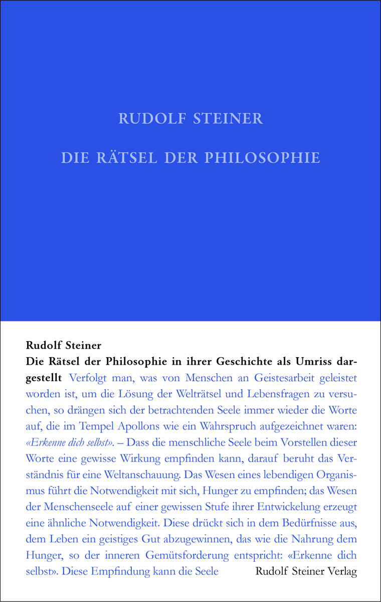 Die Rätsel der Philosophie in ihrer Geschichte als Umriss dargestellt