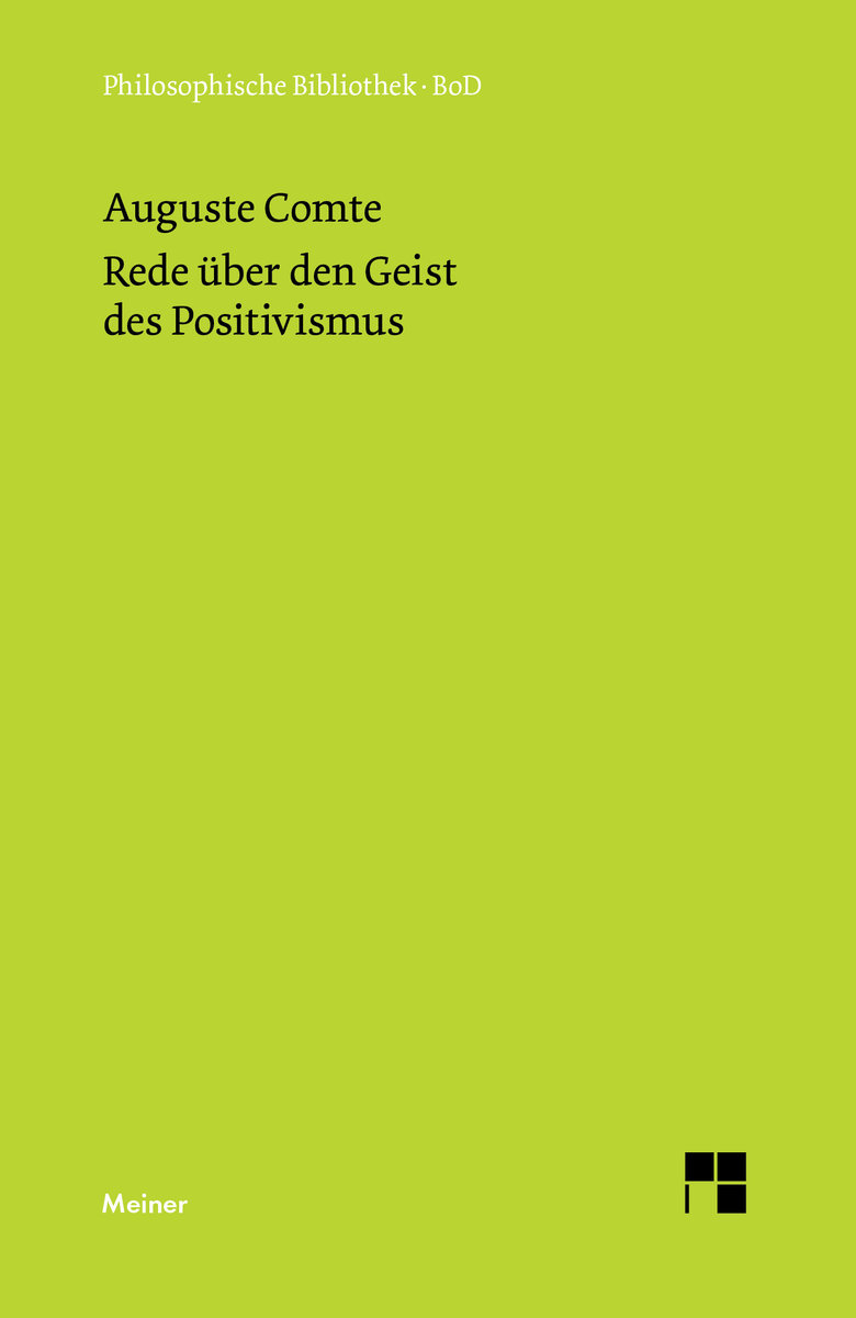 Rede über den Geist des Positivismus