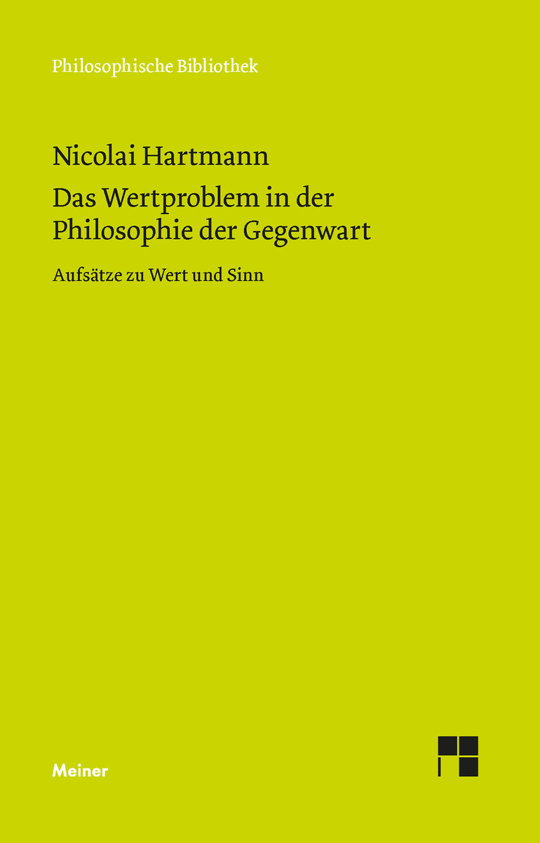 Das Wertproblem in der Philosophie der Gegenwart