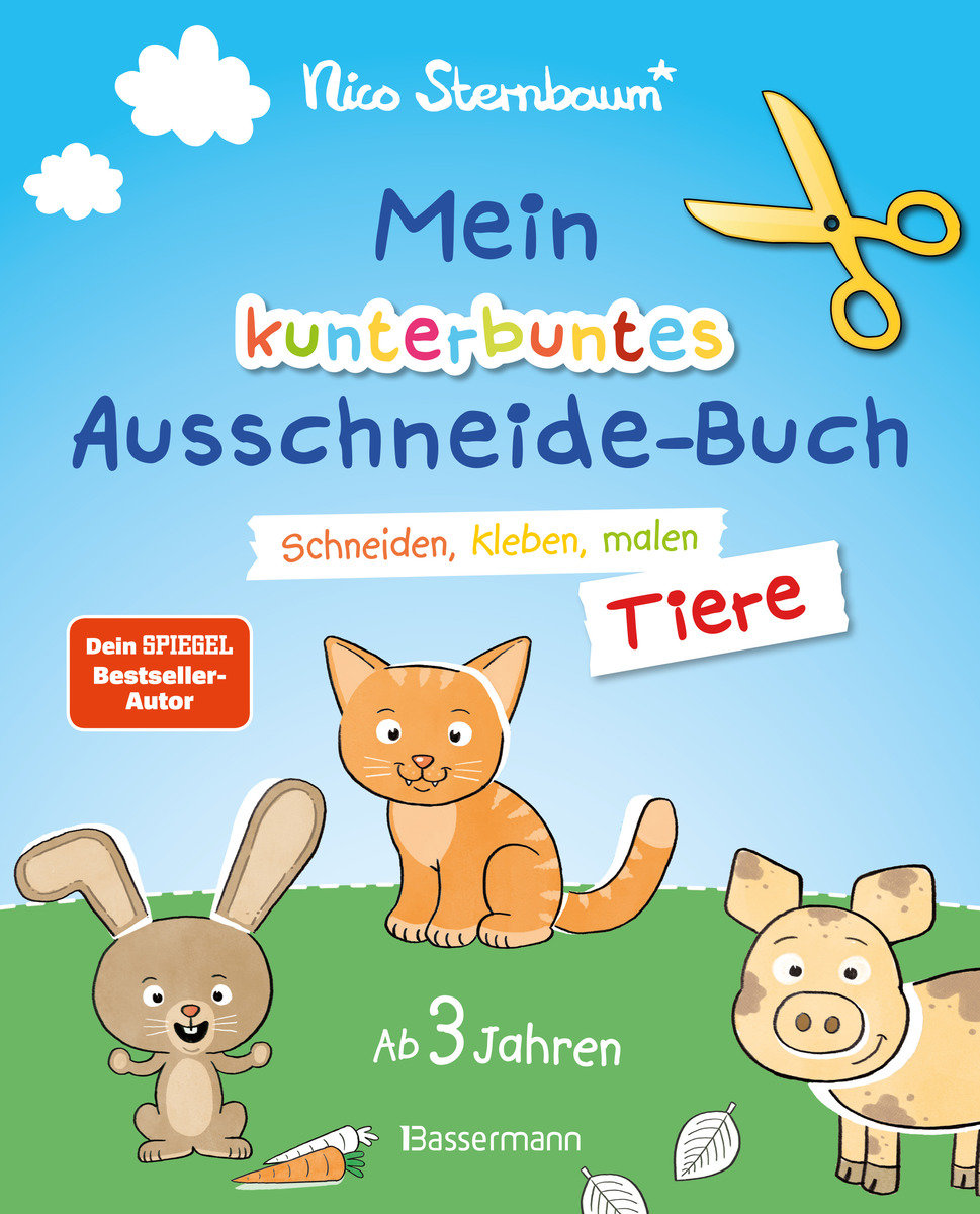 Mein kunterbuntes Ausschneidebuch - Tiere. Schneiden, kleben, malen ab 3 Jahren. Mit Scherenführerschein