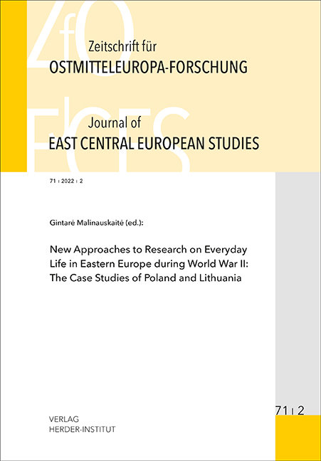 Zeitschrift für Ostmitteleuropa-Forschung (ZfO) 71/2 / Journal of East Central European Studies (JECES)