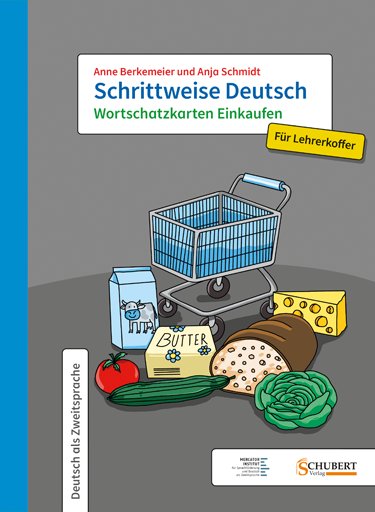 Schrittweise Deutsch / Wortschatzkarten Einkaufen für Lehrerkoffer